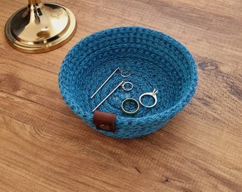 Handmade Cotton Rope Basket, Mini  Basket ,Handmade Jewellery Basket
