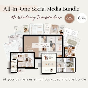 All-in-One Social Media Bundle, DIY Canva, EditCanva, Marketing Templates, Printable Templates, Social MediaTemplates, Branding Templates