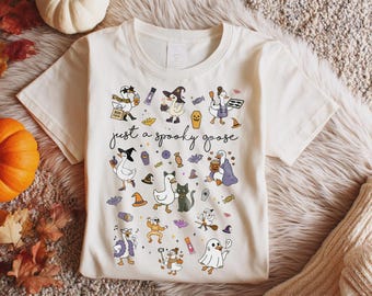 Just A Spooky Goose PNG Doodles Png Ghost Halloween Silly Goose Sublimation Designs Doodle Art Print Spooky Goose Digital Download PNG