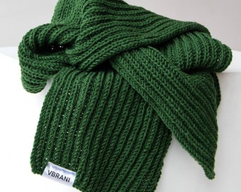 Écharpe tricotée à la main, écharpe pour femme faite main, grosse écharpe, écharpe tricotée surdimensionnée, joli cadeau tricot