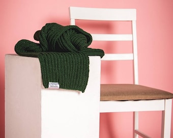 Übergroßer Strickschal, Winterschals für Frauen, Gender Neutral Schal, handgemachtes Geschenk, grüner Schal