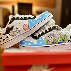 Toy Story Custom Sneakers- Custom Nike Air Force1- Buzz Lightyear/ Woody/ Hamm/ Forky/ Alien- Toy Story Disney Sneakers Nike- Custom Nikes
