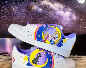 Sailor Moon Anime Custom Sneakers: Wasserfeste Handbemalte Schuhe