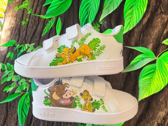 Lion King Disney Custom Sneakers- Handpainted/ Kid sneakers- Gift for kids/  Simba Lion King on sneakers/ Timon and Pumba/ Hakuna Matata