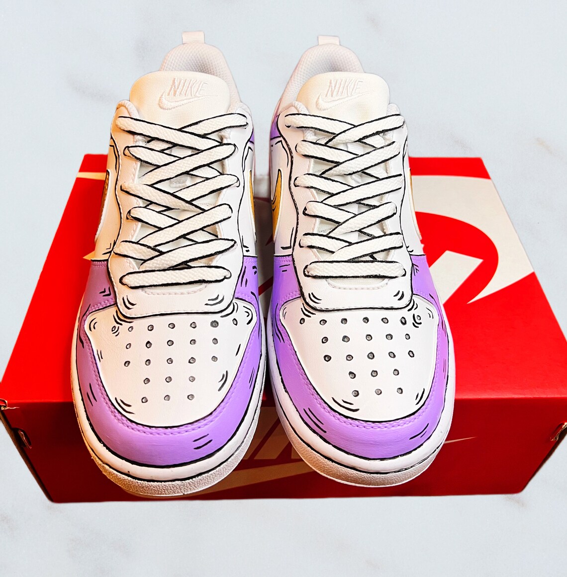 Double Stripe Design Court Sneakers in Camel Leopard & Red