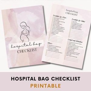 Hospital Bag Checklist | Printable Hospital Bag List | Pregnancy Hospital Bag Checklist | Newborn Hospital Bag Checklist| Instant Download