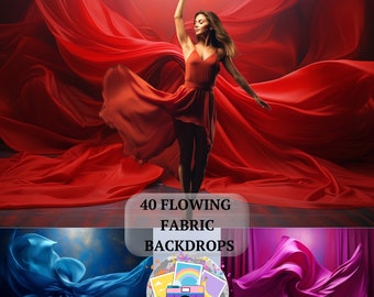 40 fondos digitales de maternidad con tela fluida Fondos digitales de maternidad Fondos digitales de seda Superposiciones de Photoshop Fondos de tela