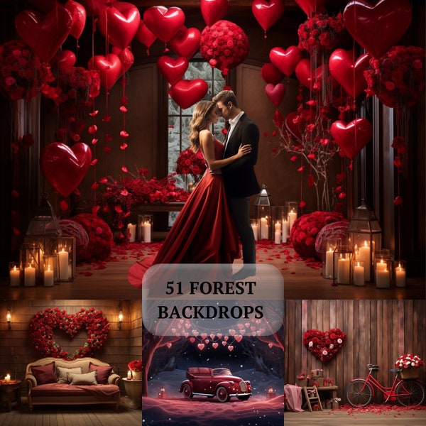 75 Valentines Day Backdrops, Romantic Background, Maternity, Red and Wood, Bokeh Valentines Day, Photoshop Overlays, Romantic Photography