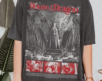 Limited Comfort Colors House Of The Dragon T-Shirt, Dragon Medieval Movie Graphic Fan Tshirt, Gift For Women and Man Unisex T-Shirt