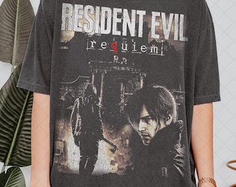 Limited Comfort Colors Resident Evil Requiem T-Shirt, Vintage Distressed Leon Kennedy Fan Tshirt, Gift For Women and Man Unisex T-Shirt