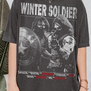 Limited Comfort Farben Wintersoldat T-Shirt, Wintersoldat Bucky Barnes Bootleg Fan Tee T-Shirt, Geschenk für Frauen und Männer Unisex T-Shirt