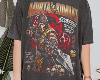 Limited Comfort Colors Mortal Kombat Scorpion T-Shirt, Mortal Kombat Gaming Fan Tshirt, Gift For Women and Man Unisex T-Shirt