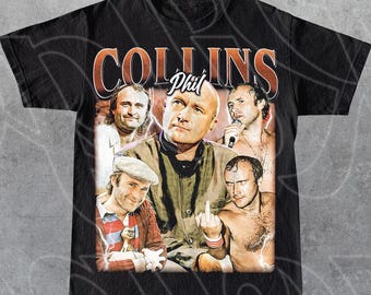Limited Phil Collins Vintage T-shirt, Gift for Women and Man