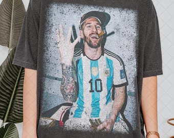 Limited Comfort Colors Lionel Messi T-Shirt, Argentina Football Fan Graphic Tshirt, Gift For Women and Man Unisex T-Shirt
