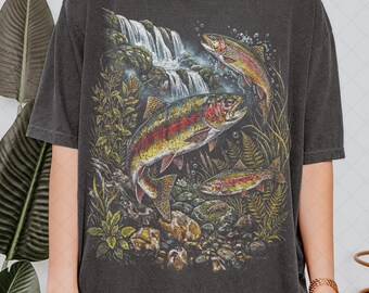 Limited Comfort Colors River Wildlife Shirt, Freshwater Fishing Tee, Retro Fish Shirt, Trout Bass Sturgeon Shirt, Nature Fisherman Gifts