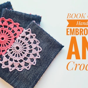 Adjustable Book Cover, Notebook Cover, Fabric Book Dress , Artisanal , Retro Groched Cover, Writers Gift, Book Case