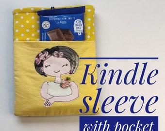 Étui pour Kindle avec broderie et poche, accessoires Kkindle, étui pour Kindle, étui Paperwhite pour Kindle, étui pour Kindle Oasis, housse de couette pour Kindle