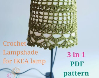 3 eenvoudig gehaakte lase lampenkaphoes, IKEA hack, gehaakte lampenkap, lantaarndecoratie, eenvoudig haken, patroon voor beginners, doe-het-zelf