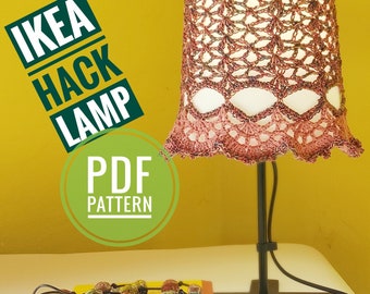 Easy  crochet lamp by IKEA, PDF Pattern, IKEA Hack;  Crochet Lase Lampshade cover, Pattern for beginner , Gift for Crocheters, Easy crochet