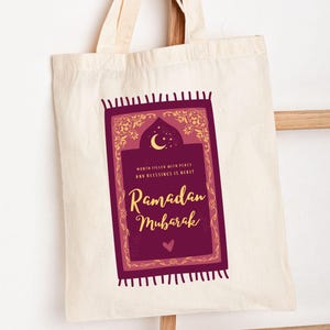 Ramadan Tote Bag Eid Gifts Bag Islamic Gift Bag Muslim Tote Bag Hijabi Muslim Shopping Bag Reusable Ramadan Gifts for her Eid UlFitr Bag