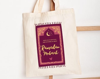 Ramadan Tote Bag Eid Gifts Bag Islamic Gift Bag Muslim Tote Bag Hijabi Muslim Shopping Bag Reusable Ramadan Gifts for her Eid UlFitr Bag