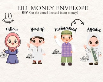 Editable Eid Mubarak Cards Eidi Holder Card Eid Money Envelope Cards Eid ul Fitr card Happy Eid Card Printable Eid Mubarak Card