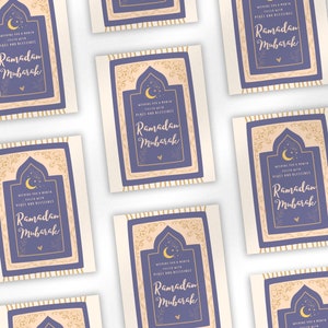 Ramadan Mubarak Cartões Ramadan Cartões Islâmicos Cartão Bonito Ramadan Presentes Modern Ramadan Decoração Eid Wish Card
