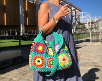 Handmade bag hand-knitted bag