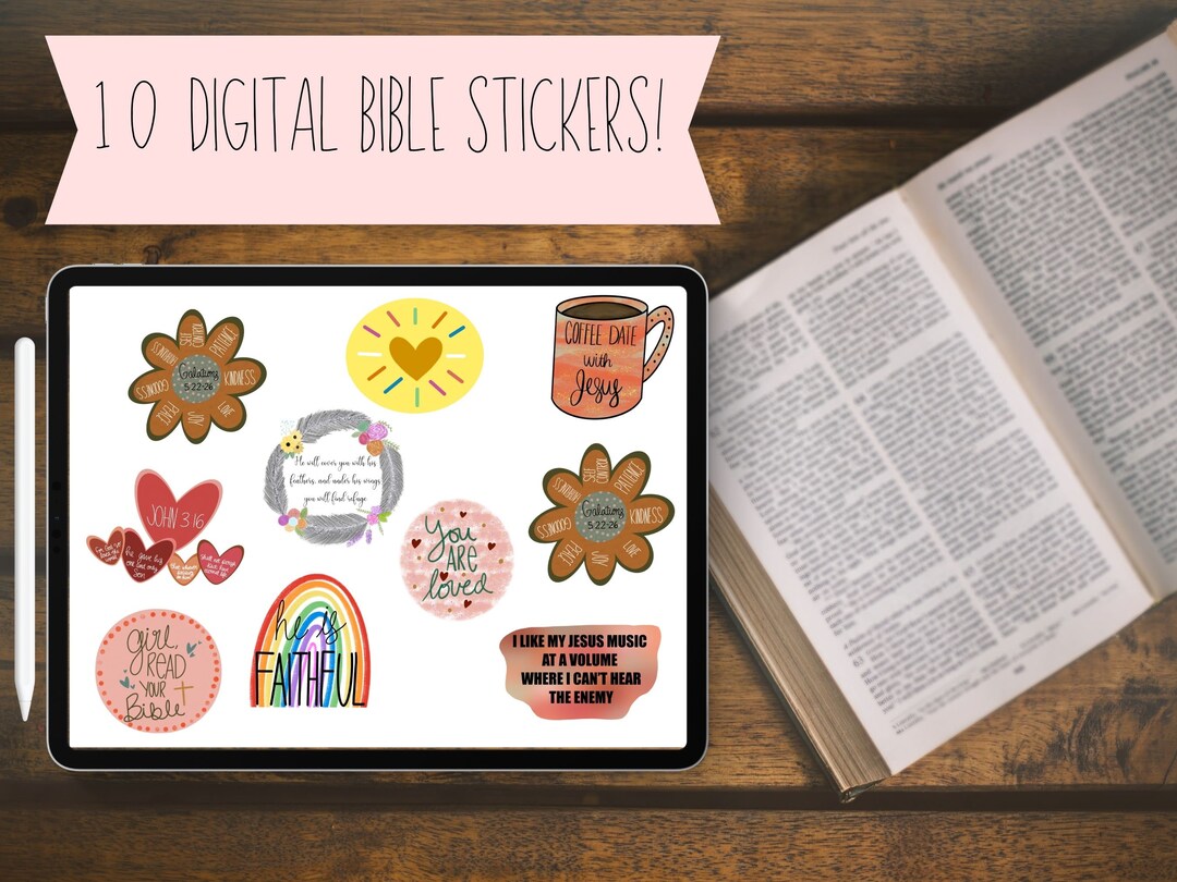 Inspired Faith: Digital Bible Stickers, Goodnotes Sticker Sheets, Bible ...