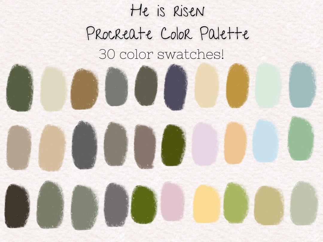 Procreate Color Palette, Digital Download, He is Risen, Color Swatches ...