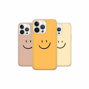 Étui pour téléphone avec smiley 16 15 14 13 12 Pro Xs Samsung S24 S23 S22 FE A25 A15 Pixel 9 8A 7