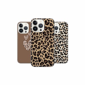 Coque de téléphone à imprimé léopard pour iPhone 16 15 14 13 12 Pro Xs Samsung S24 S23 S22 FE A25 A15 Pixel 9 8A 7