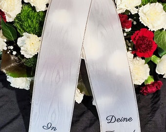 Individually printed mourning bow, wreath bow, grave bow according to your ideas