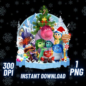 Inside Out 2 Christmas png, Inside Out 2 Holiday Season, Wysokiej jakości naklejka Cricut do pobrania natychmiast, Plik cyfrowy, Przezroczysty, Boże Narodzenie