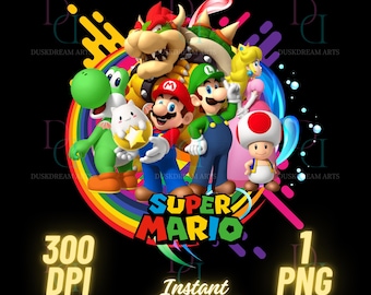 Super Mario Png, Mario Bros Png, transparent, Super Mario Bros png,Super Mario Shirt Printable,Mario Shirt Instant Download,Digital File,dtf
