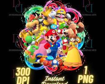 Super Mario Png, Mario Bros Png, transparent, Super Mario Bros png,Super Mario Shirt,Printable Mario Shirt Instant Download,Digital File,dtf