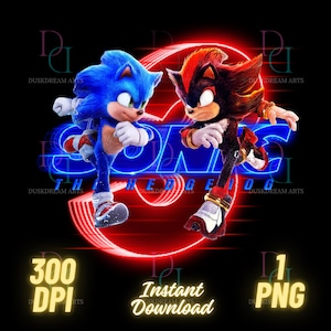 ソニック・ザ・ヘッジホッグ 3 PNG、ソニック 3 PNG、ソニック 3 映画シャツ、高品質、ソニックとシャドウ、ケーキトッパー、透明、デジタルファイル、ソニック 3 PNG