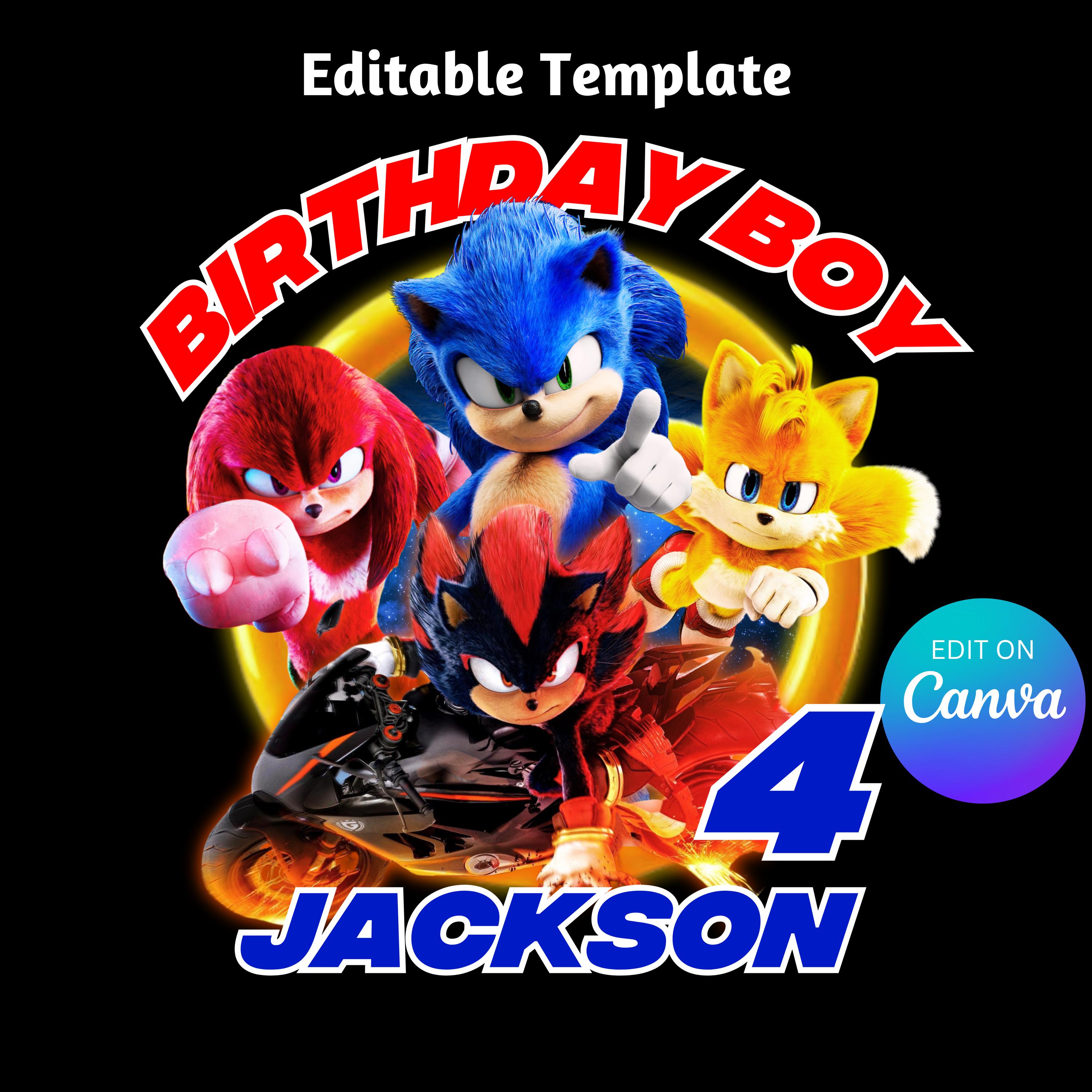 Camiseta de cumpleaños de sonic - Etsy México, image size:3000x3000