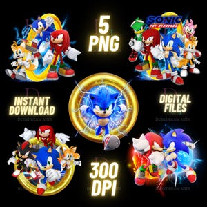 Sonic The Hedgehog PNG bundle,Sonic PNG,Sonic Shirt,High Quality,Cake Topper,Transparent Image,digital file,instant download,Sonic Dtf print