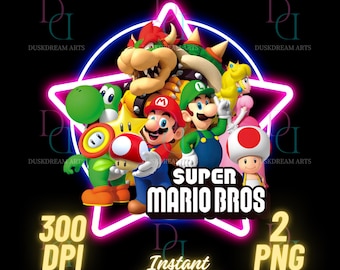 Super Mario Png, Mario Bros Png, transparent, Super Mario Bros png,Super Mario Shirt Printable,Mario Shirt Instant Download,Digital File,dtf
