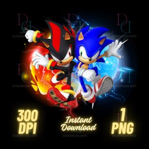Sonic The Hedgehog PNG, Sonic 3 png, Sonic shirt, hoge kwaliteit, Cricut, Sonic and Shadow, taarttopper, transparant, digitaal bestand, directe download, dtf