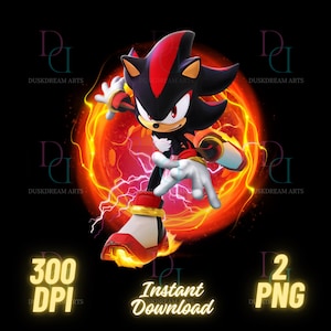Shadow the Hedgehog PNG, Sonic Shadow  PNG, High Quality, Cricut, Cake Topper, Transparent, digital file, Sonic 3 png, Shadow Hedgehog Shirt