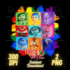 Inside Out 2 png, camisa do avesso, adesivo Cricut de alta qualidade Download instantâneo de arquivo digital imagem para impressão filme de dentro para fora, transparente