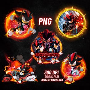 Shadow The Hedgehog PNG bundle, Sonic Shadow PNG, Sonic Shirt, Transparent, Instant Download, High Quality png, Cricut, Sonic Shadow Artwork