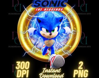 Sonic The Hedgehog PNG, Sonic PNG, Sonic Shirt, hohe Qualität, Cricut, Druckbare Datei, Cake Topper, Transparentes Bild, digitale Datei, sofortiger Download