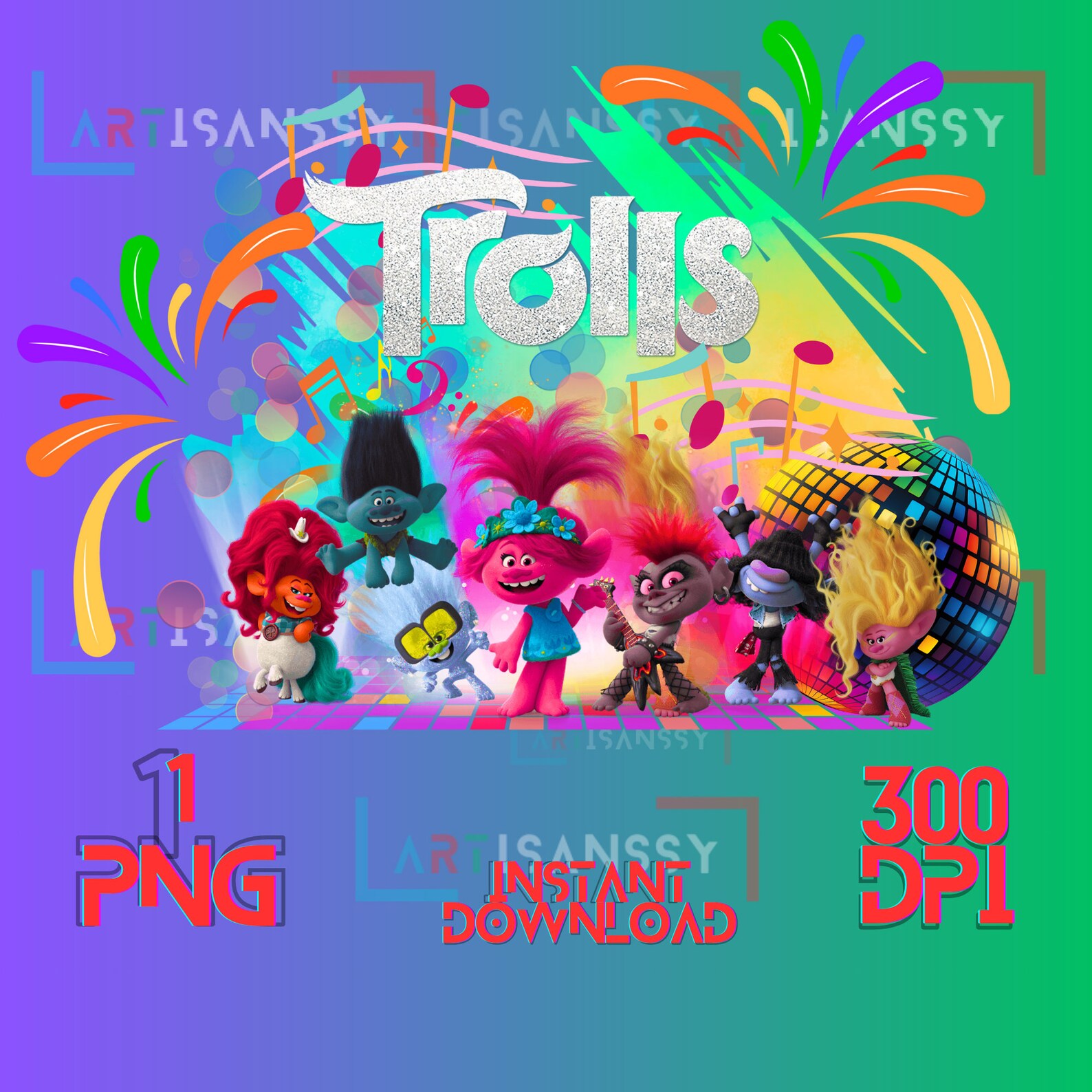 Trolls PNG, Trolls Shirt Png, Digital Anime, Instant Download, Anime ...