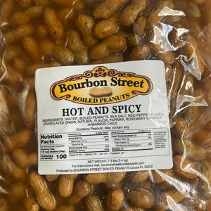 7.5 lbs Hot & Spicy Flavored boiled peanuts, Flavors like this you will only find in the French quarter.