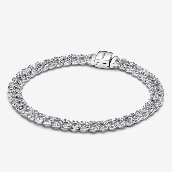 Pandora Bracelet chaîne intemporel en argent pavé ALE S925