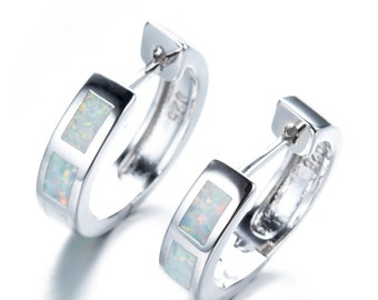 Dainty Heart Earrings, Gift for Her，Minimalist Crystal Heart Huggie Hoop Earrings in Sterling Silver,