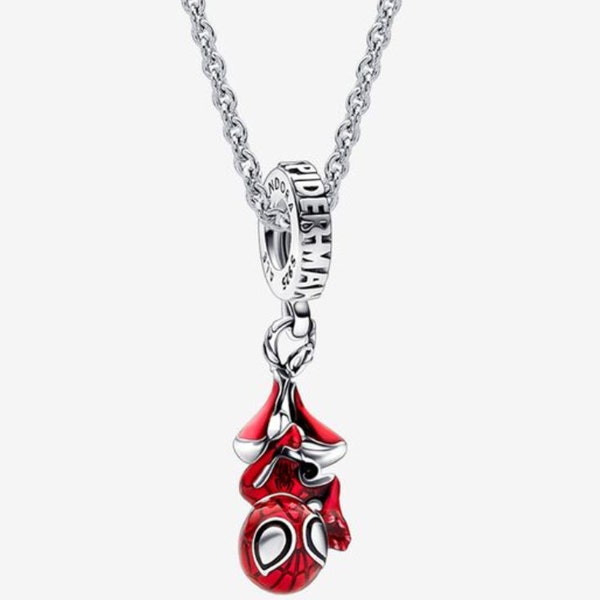 Pandora Hanging Spider-Man Sterling Silver Charm Necklace 60cm